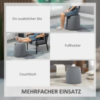 HOMCOM 2-in-1 Ottomaanse kruk, ronde gestoffeerde kruk, voetenbank met opbergruimte, verwijderbaar fluwelen deksel, bijzettafel voor woonkamer, slaapkamer, grijs, Ø44 cm x 47,5 cm(m-7)