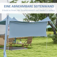 Outsunny Zonnescherm, waterdicht, aanpasbaar, lichtgewicht, opvouwbaar, stalen palen, 3x3x2m, Blauw(m-6)