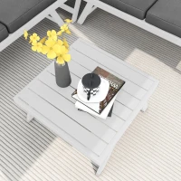 Outsunny Loungemeubelset - 4-delig, 115 cm x 61 cm x 65 cm, Grijs + Wit(m-9)