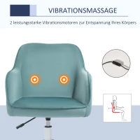 Vinsetto massage kantoorstoel draaistoel werkstoel met trilfunctie fluweel roze(m-4)