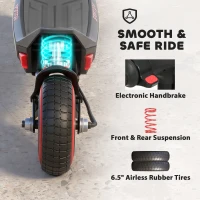 SPORTNOW Electric Scooter for Kids, Foldable E Scooter for Age Age 6+ with LED Display, RGB lights, Up to 16km/h, Black(m-6)