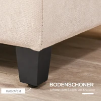 HOMCOM Gestoffeerde Bank met Opbergruimte, Knopenstiksels, tot 120 kg, 125 x 49 x 41,5 cm, Beige(m-7)
