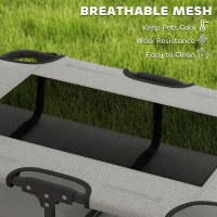 PawHut Portable Raised Dog Bed, Elevated Pet Cot with Breathable Mesh for Indoor Outdoor, for Small Medium Dogs, Light Grey(m-7)