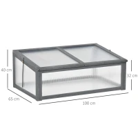 Outsunny Mini Kweekhuis, Klein Kweekhuis voor de Tuin, met PC-platen, Goede Lichtdoorlatendheid, 100L x 65B x 40H cm(m-3)