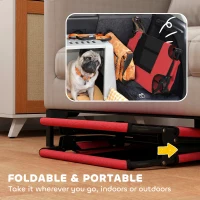 PawHut Portable Raised Dog Bed, Elevated Pet Cot with Breathable Mesh for Indoor Outdoor, for Small Medium Dogs, Red(m-6)