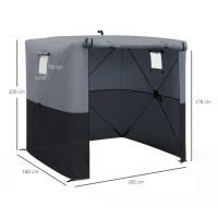 Outsunny 2 x 2m Pop-Up Gazebo, with Accessories - Black(m-3)