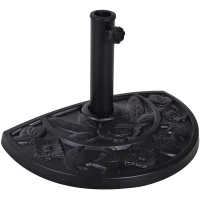 Outsunny Soporte para Parasol Peso 9 kg en Forma de Semicírculo para Poste de Paraguas de Ø3,8 cm y Ø4,8 cm 50x31x32 cm Negro(m-1)