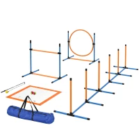 PawHut Agility Set voor Honden 9-delig - Complete Behendigheidstraining Kit voor Spel en Training(m-10)
