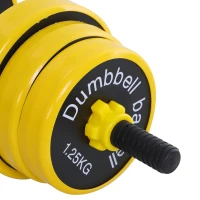 HOMCOM Ensemble d'haltères courtes ou longues 20 Kg - barre d'extension incluse - musculation réglable - entraînement musculaire & haltérophilie(m-7)