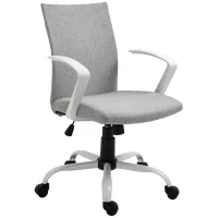 Vinsetto bureaustoel kantoorstoel mesh rugleuning met kantelfunctie hoofdsteun stoel thuiskantoor in hoogte verstelbaar ergonomisch 360° zwenkwielen schuimstof nylon grijs 61 x 61 x 89-99 cm(m-10)