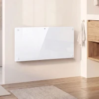 HOMCOM 1500W Smart Panel Heater Wall Mounted & Freestanding, Electric Heater with Weekly Timer, Open Window & Anti-Frost, White(m-8)