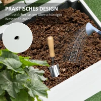Outsunny plantenbak met trellis wielen bloembak met trellis hout wit(m-7)