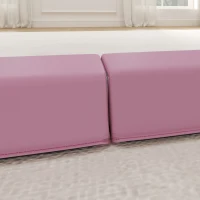 SPORTNOW Evenwichtsbalk 2,4 m, Opvouwbaar, Antislip Bodem, voor 3+ Jaar, tot 80 kg, Roze(m-9)