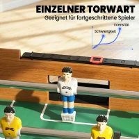 HOMCOM Tafelvoetbal, tafelvoetbalset, 2 ballen, antislip handgrepen, voor kinderen en volwassenen, puntentelling, MDF, metaal, kleurig(m-4)