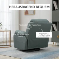 HOMCOM fauteuil met kantelverstelling tot 135°, 360 graden draaibaar, 93 cm x 100 cm x 98 cm, stalen frame, groen(m-7)