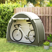 Outsunny Tente à Vélo Abri de Vélo Portable pour 2 Vélos Imperméable avec poche sac transport Tissu Oxford 200 x 80 x 170 cm vert(m-9)
