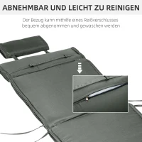 Ligbed met hoofdkussen loungebed ligbank katoenvezel polyester(m-6)