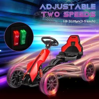 HOMCOM 12V Electric Go-Kart for Kids, Ride-On Racing Go-Kart, with Forward and Reversing Functions, for Ages 3-8 Years - Red(m-5)