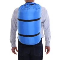 Saco de Dormir Doble Plaza Convertible en 2 Sacos Independientes 210x150 cm Azul(m-5)