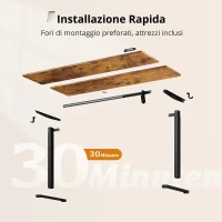Scrivania elettrica regolabile in altezza, motore silenzioso con 3 posizioni di memoria, 140×70 cm, 72–118 cm, 140x70x72-118 cm, Marrone(m-9)