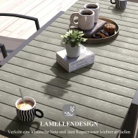 Outsunny Tuintafel Outdoor-Tafel, weerbestendig, 162 x 80 x 75 cm, Grijs(m-6)