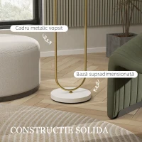 HOMCOM Lampadar Modern cu Abajur din Țesătură, Tub Dublu Metalic și Comutator cu Pedală, Auriu(m-8)