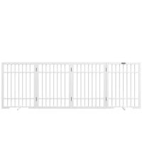 PawHut Hondenhek, opvouwbaar en antislip, draaibare steunvoeten, houten frame, 183x24,5x61 cm, Wit(m-11)