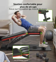 Banc de musculation multifonctionnel, pliable & peu encombrant, cadre en acier robuste, 110x40,6x40,6 cm, noir(m-4)
