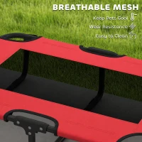 PawHut Portable Raised Dog Bed, Elevated Pet Cot with Breathable Mesh for Indoor Outdoor, for Small Medium Dogs, Red(m-7)