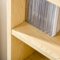 HOMCOM 204 CD Tall Narrow Media Storage Tower - Oak Tone(m-7)