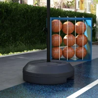 SPORTNOW Verstelbare Basketbalstandaard met Magnetisch Dartbord, 98-148cm, Zwart(m-9)