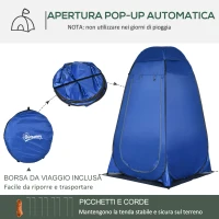 Outsunny Tenda Doccia da Campeggio e Spiaggia con Porta a Cerniera e Borsa di Trasporto, 126x124x189 cm, Blu Scuro(m-5)