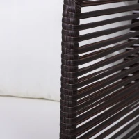 Outsunny Set Braccioli per Mobili da Giardino in Rattan Intrecciato Protezione Contro i Raggi UV Facile da Installare in Acciaio Marrone 63x60x6cm(m-7)