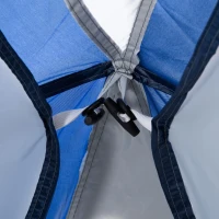 Outsunny Tente de camping dôme familiale pour 6-8 personnes avec 4 portes en filet zippées, tissu Oxford amovible, crochet pour lampe, sac de transport dim. 350L x 350l x 230H cm - blanc et bleu(m-8)