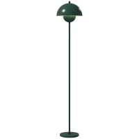 HOMCOM Vloerlamp, Ronde Kap, Voetenschakelaar, Lange Kabel, Elegante Uiterlijk, Staal, Groen(m-11)