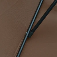 Outsunny afneembare parasol zweefparasol zwengelparasol met handkruk, koffie(m-13)