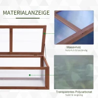 Outsunny Mini-kas, kleine kas voor de tuin, met polycarbonaatplaten, goede lichtdoorlatendheid, 100L x 65B x 40H cm(m-5)