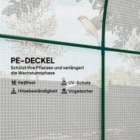 Outsunny Kas, draagbare plantenkas met stalen frame en kunststofafdekking, Wit(m-4)