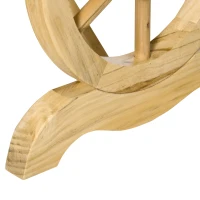Outsunny Panchina da Giardino 2 Posti a Doghe con Gambe a Ruota di Carro, in Legno, 98x50x39.5 cm, color Legno(m-8)
