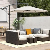 Outsunny 3 m Overhanging Cantilever Parasol, with Cross Base - Cream White(m-14)