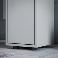 kleankin 180cm Slim Bathroom Cabinet, with Drawer, Shelves and Cupboards - Grey(m-9)