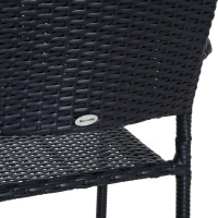 Outsunny Set di 4 Sedie da Pranzo Moderno Giardino Poli Rattan 57 × 64 × 89cm Marrone(m-8)