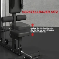 SPORTNOW Optrektoren, Krachttoren voor Optrekken, Roeien, Zonder Gewichten, Fitnessapparatuur voor Thuis, Staal, Kunstleer, Zwart(m-6)