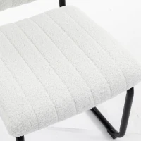 HOMCOM Eetkamerstoelen set van 2 met modern sledeframe, hoge rugleuning en teddylook, voor keuken of eettafel, crème(m-11)