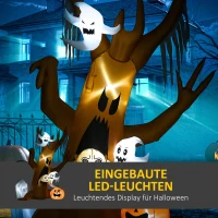 HOMCOM Halloween decoratie, 2,40m grote spookboom, zelfopblazend, LED-verlichting, voor buitenruimtes(m-4)