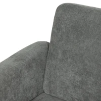 HOMCOM 2 Seater Sofa, Velvet Small Couch with 20cm Thick Padding, Wide and Deep Seat, Grey(m-10)