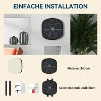 SPORTNOW Muziek Boks Machine, Ritmisch Boksapparaat, 9 Modi, Bluetooth, LED-Lichten, met Bokshandschoenen, Zwart(m-6)
