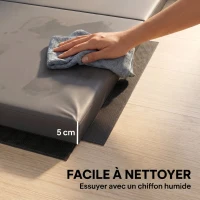 HOMCOM Tapis de gymnastique yoga pilates fitness pliable en 4 avec poignées revêtement synthétique 180 x 80 x 5 cm gris(m-5)