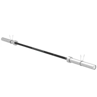 SPORTNOW Barra de Pesas de Acero 180 cm Ø50 mm con 2 Presillas Carga 200 kg para los Discos de Ø5 cm Entrenamiento en Casa Negro(m-1)