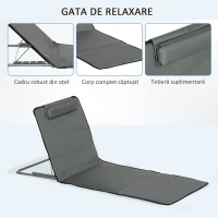 Outsunny Set 2 Saltele de Plaja Pliabile cu Spatar Reglabil(m-6)
